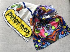 Vintage 1960s Peter Max Silk Scarf 41” Psychedelic Pop Art Japan PRISTINE picture