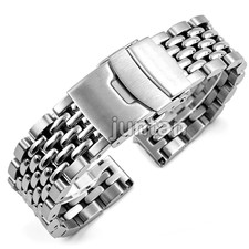 20mm 22mm Beads of Rice 316L Stainless Steel Watch Band Bracelet Replace Strap picture
