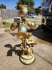 Vintage J.B. Hirsch Art Nouveau Figural Lamp 4 Light Collection Francaise France picture