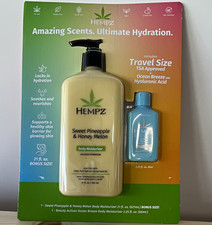 Hempz Body Moisturizer Set 21oz Pineapple/Honey Melon + 2.25oz Ocean Breeze picture