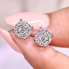 Gift Portuguese Cut Earrings, 5mm to 8mm Antique Cut Moissanite Stud Earrings picture