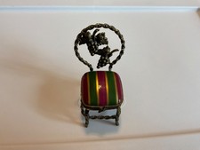 Vintage Limoges Antique Chair Figurine Trinket Box Collectible In Exc. Condition picture
