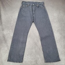 Levis 501 Jeans Mens 28x28 Gray Charcoal Wash Button Fly Straight Leg 30x30 Tag picture