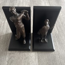 VTG Thomasville Bronze Golfer & Caddy Bookends. See Pics picture