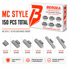 ASSORTMENT CLIP-ON WHEEL WEIGHT BALANCE MC 0.25 0.50 0.75 1.0 1.25 1.5oz  150Pcs picture