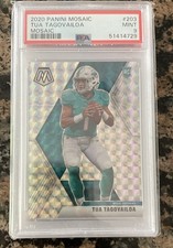 2020 Panini Mosaic Tua Tagovailoa Mosaic Prizm RC #203 PSA 9 MINT picture