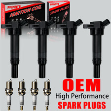 4X Brand OEM Ignition Coil & 4X Iridium Spark Plug For Hyundai Elantra Kia UF651 picture
