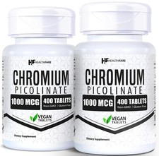 HealthFare Chromium Picolinate 1000mcg 800 Tablets (2-Pack) High Absorption picture