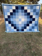 Handmade Quilt Vintage Using Velour Fabric Making It Plush and Soft 68X92” picture