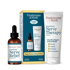 Frankincense Myrrh Nerve Relief Combo - Rubbing Oil 2oz & Lotion 3oz for Neuropa picture