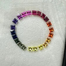 5x5 mm Natural Rainbow Sapphire Princess Cut 22 pcs Stunning Loose Gemstone picture