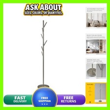 Adesso Coat Rack Brushed Steel 6 Hooks Space-Saving 67