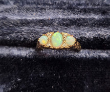 Antique Edwardian Opal Ring: 8 carat size, perfect condition, boat shaped picture