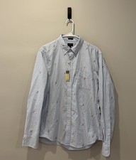 NEW J.Crew Men’s Slim Fit Embroidered Pelican Oxford Shirt – Size Large picture