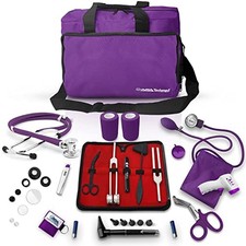 ASA Techmed Medical Starter Kit Purple Stethoscope Blood Pressure Cuff Bag Set picture