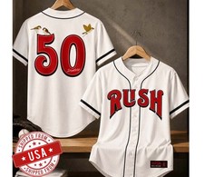 Rush Fifty Something Tour 2026 Merch Logo reprint Baseball Jersey Shirt picture