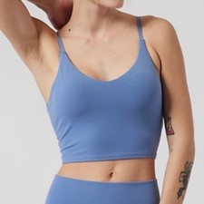 NWOT Athleta Elation V-Neck Crop Women’s A-C in Cottage Blue Size L picture