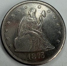 1875 CC Semi-Key 20 Cent Type 20c XF+ Details Cleaned Exact Coin Imaged #SL340 picture