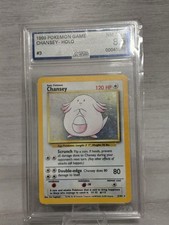 Pokemon Wizards Of The Coast Chansey 003/102 Base Set Holo Graded AGS 8.5 picture