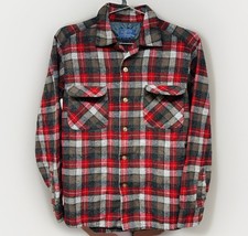 Pendleton Wool Board Flannel Plaid Loop Collar Flap Pockets Vintage 60s 70s Nice picture