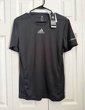 adidas Climalite Men's S Gray Lightweight Polyester Crew Neck Run Tee AA5766 picture