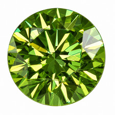 0.11 Carat Vivid Green VVS2 Round Brilliant Natural Enhanced MINED Diamond 3.19m picture