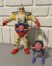 Vintage 1991 Playmates TMNT Giant Krangs Android Body 11'' No Door & 1989 Brain picture