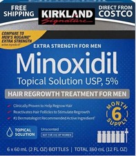 Kirkland Minoxidil 5% Extra Strength Men 6 Month Supply Hair Regrowth picture