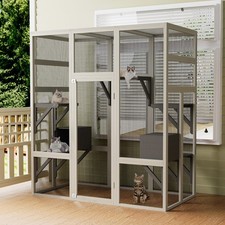 Large Outdoor Catio Wooden Cat House Enclosure with 5 Platform & 2 Resting Boxes picture