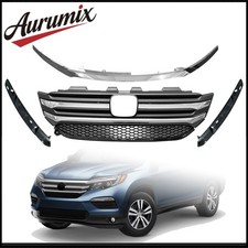 For 2016 2017 2018 Honda Pilot Front Upper Grille & Trim Molding 4PCS Set picture