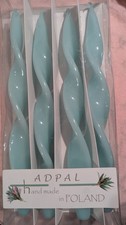 New PINK  ADPAL Elegant Lacquer Twisted Taper Candles Handmade in Poland 4 Pc  picture