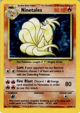Ninetales 12/102 Holo Rare Base Set Unlimited Pokemon Moderately Played picture