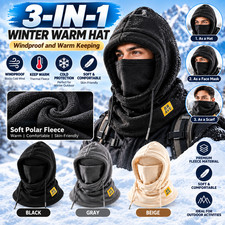 3-in-1 Winter Warm Hat With Mask Neck Warmer Windproof Balaclava Ski Hood Cap picture