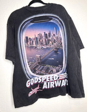 Godspeed GS Air Airways Pocket T-Shirt Men’s XXL Black Wash Graphic Tee picture