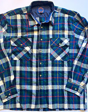 Claybrooke Outdoors Men's XL Multicolor Plaid Acrylic Flannel Button-Up Pockets picture