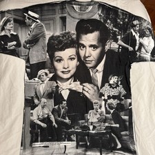 Vtg 90s I Love Lucy All Over Print Shirt L Single Stitch Fruit Of The Loom Aop  picture