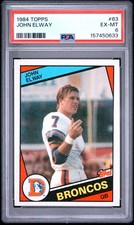 1984 Topps John Elway #63 PSA 6 Rookie RC HOF Broncos nice center picture