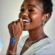 Brighton Glisten Blue heart crystal Convertible necklace NWT $150 picture