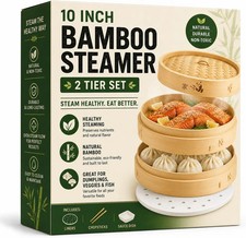 54-Piece Bamboo Steamer Basket Set, 10 Inch for Delicious, Authentic Meals picture