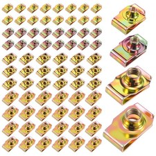 100 PCS U-Clip Nut Set for Auto Car – M4 M5 M6 M8 Assortment Kit (25 Each), Co picture