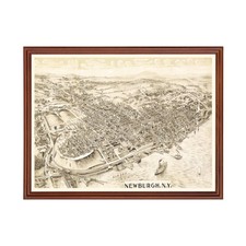 Old Map of Newburgh, NY 1900 - Vintage Newburgh New York Art picture