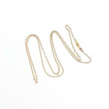 Antique 9ct 9k Gold Chain Necklace Victorian Cable Link Oval Solid 375 45cm picture