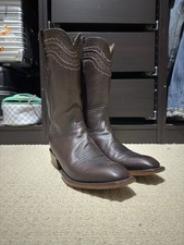 Lucchese Devin 10.5D Made In USA Boots Chocolate Brown Ranch Hand Calf picture