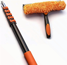 30FT High Window Cleaning Kit, Telescoping Pole, 2-in-1 Squeegee for Windows picture