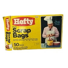 Vintage HEFTY Plastic Scrap Bags - 40 Total Bags - Tear Off Strips - Opened Box picture