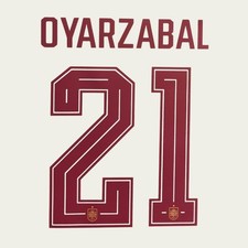 Mikel Oyarzabal #21 Nameset Spain Away Heat Transfer Vinyl picture