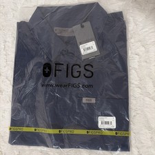 BLOWOUT Figs Mens Medical Short Sleeve Pique Navy Scrub Polo Navy Blue Small New picture