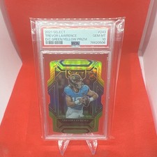 Panini Select 2021 Trevor Lawrence RC Green Yellow Prizm Die-Cut PSA 10 picture