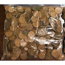 Unsearched Bag Of 500 Lincoln Wheat Penny Cents: 10 Rolls picture