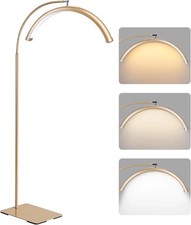 Dimmable Half Moon LED Lash Lamp with Flexible Gooseneck - Gold picture